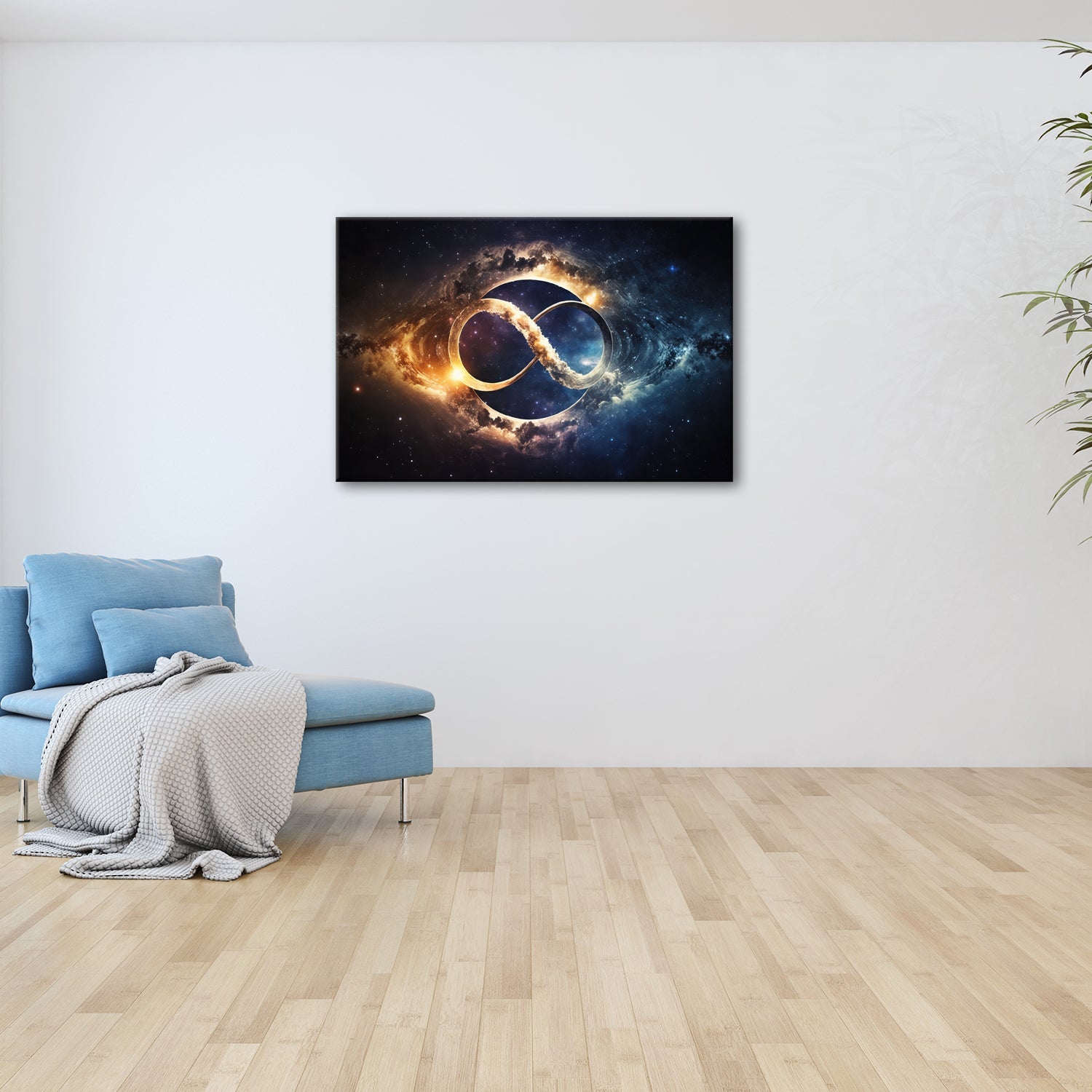 Leinwandbild Galaxie XXL – Kosmische Unendlichkeit trifft leuchtende Galaxien - deyoli