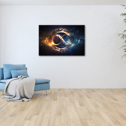 Leinwandbild Galaxie XXL – Kosmische Unendlichkeit trifft leuchtende Galaxien - deyoli