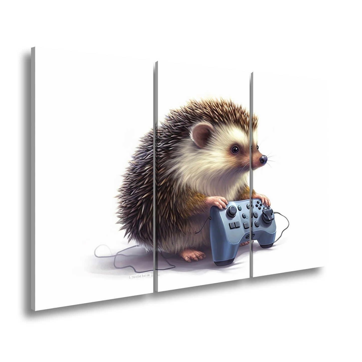 Leinwandbild Gamer - Igel – stachlig, fokussiert, controllerfest im Griff. - deyoli
