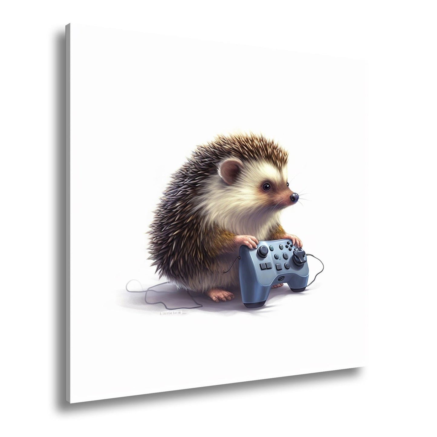 Leinwandbild Gamer - Igel – stachlig, fokussiert, controllerfest im Griff. - deyoli