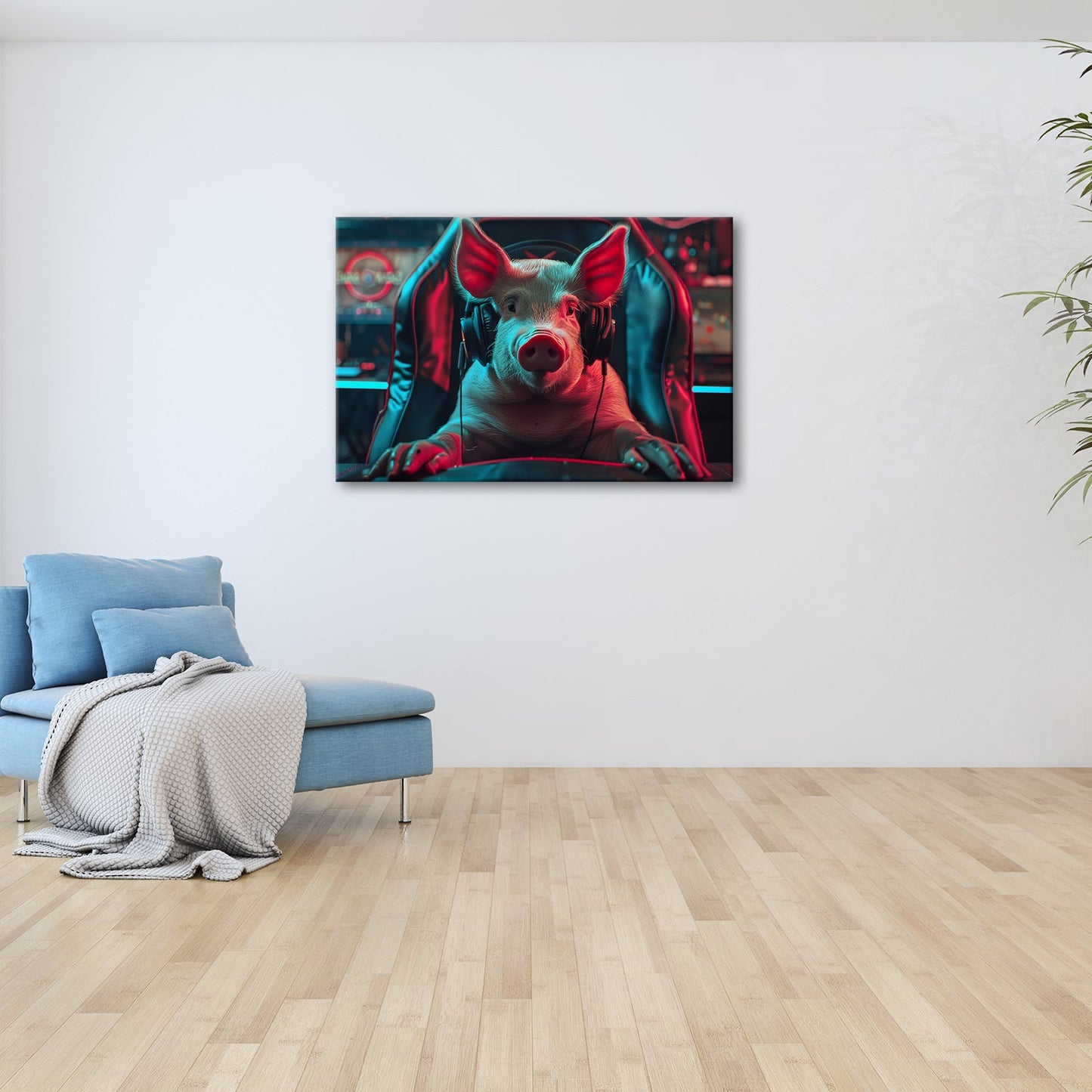 Leinwandbild Gamer - Schwein – bereit für das nächste große Match. - deyoli