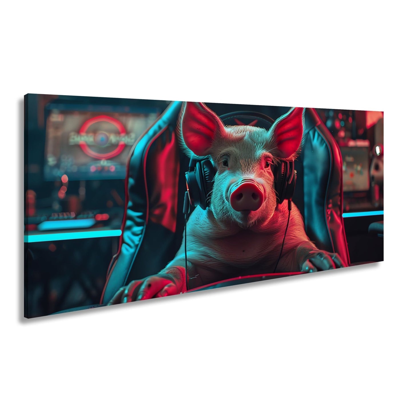 Leinwandbild Gamer - Schwein – bereit für das nächste große Match. - deyoli