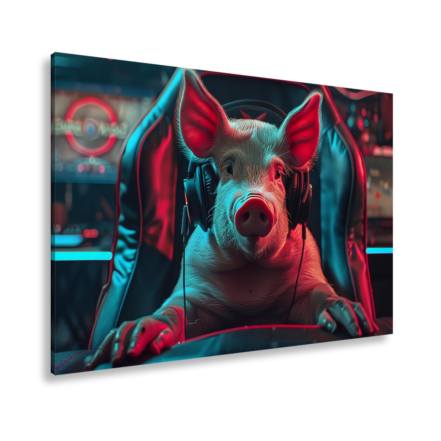 Leinwandbild Gamer - Schwein – bereit für das nächste große Match. - deyoli