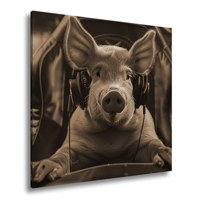 Leinwandbild Gamer - Schwein – bereit für das nächste große Match. - deyoli