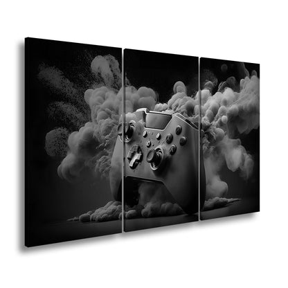 Leinwandbild Gaming trifft Farbe – Controller als Kunst in Bewegung. - deyoli