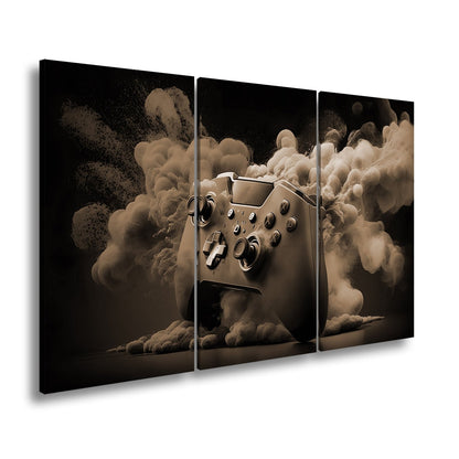 Leinwandbild Gaming trifft Farbe – Controller als Kunst in Bewegung. - deyoli