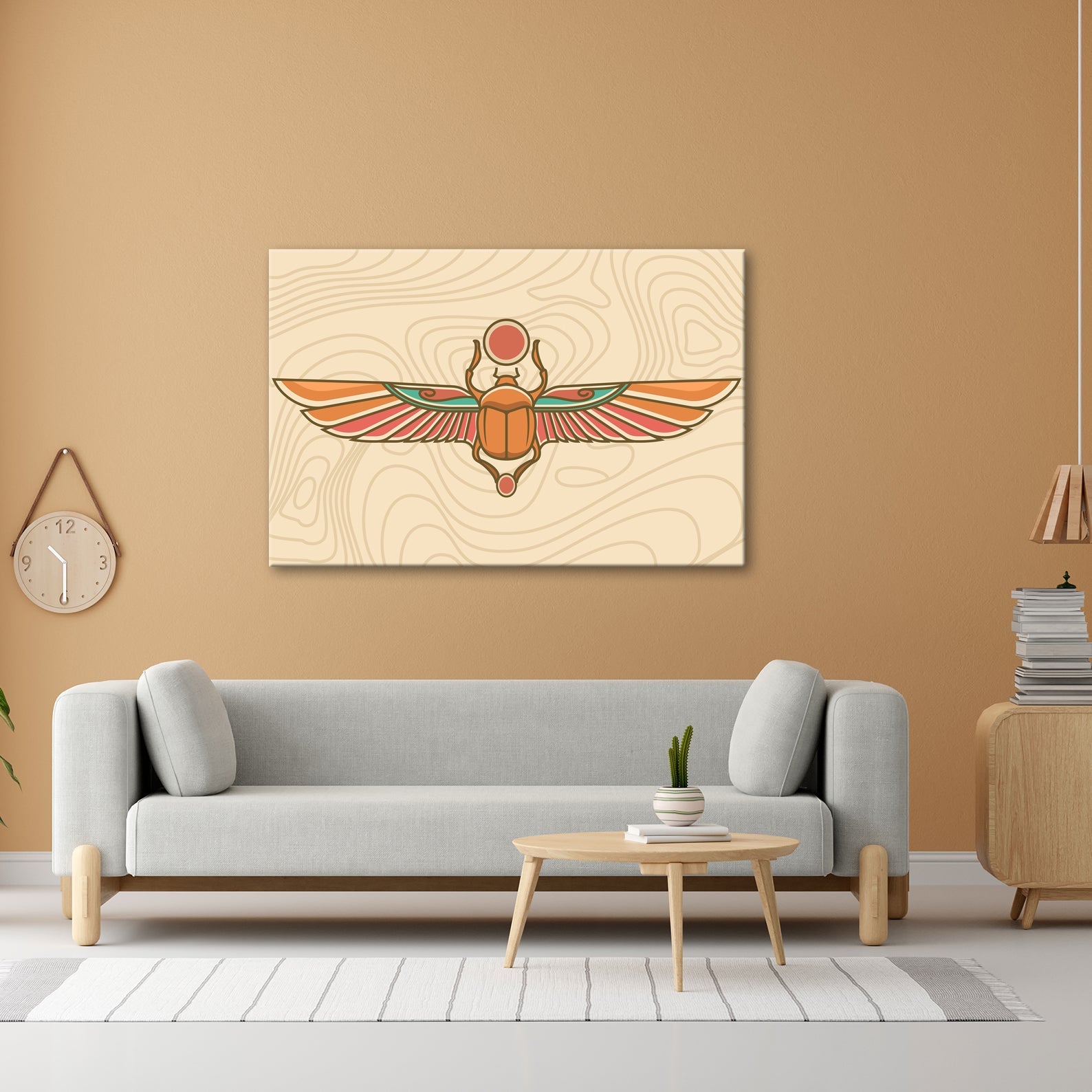 Leinwandbild Geflügelter Skarabäus, Symbol uralter Sonnenkraft - deyoli
