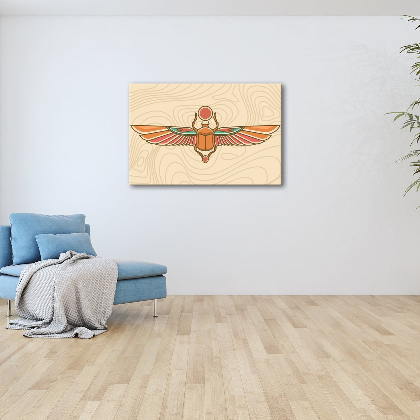 Leinwandbild Geflügelter Skarabäus, Symbol uralter Sonnenkraft - deyoli