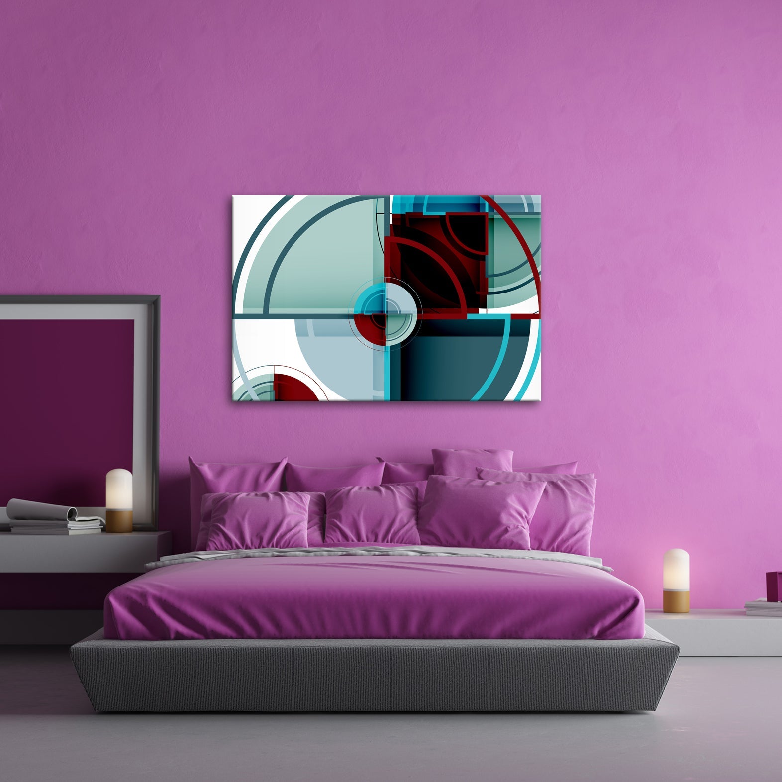 Leinwandbild Geometrie und Farbe in moderner, klarer Komposition - deyoli