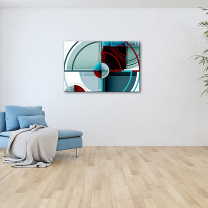 Leinwandbild Geometrie und Farbe in moderner, klarer Komposition - deyoli