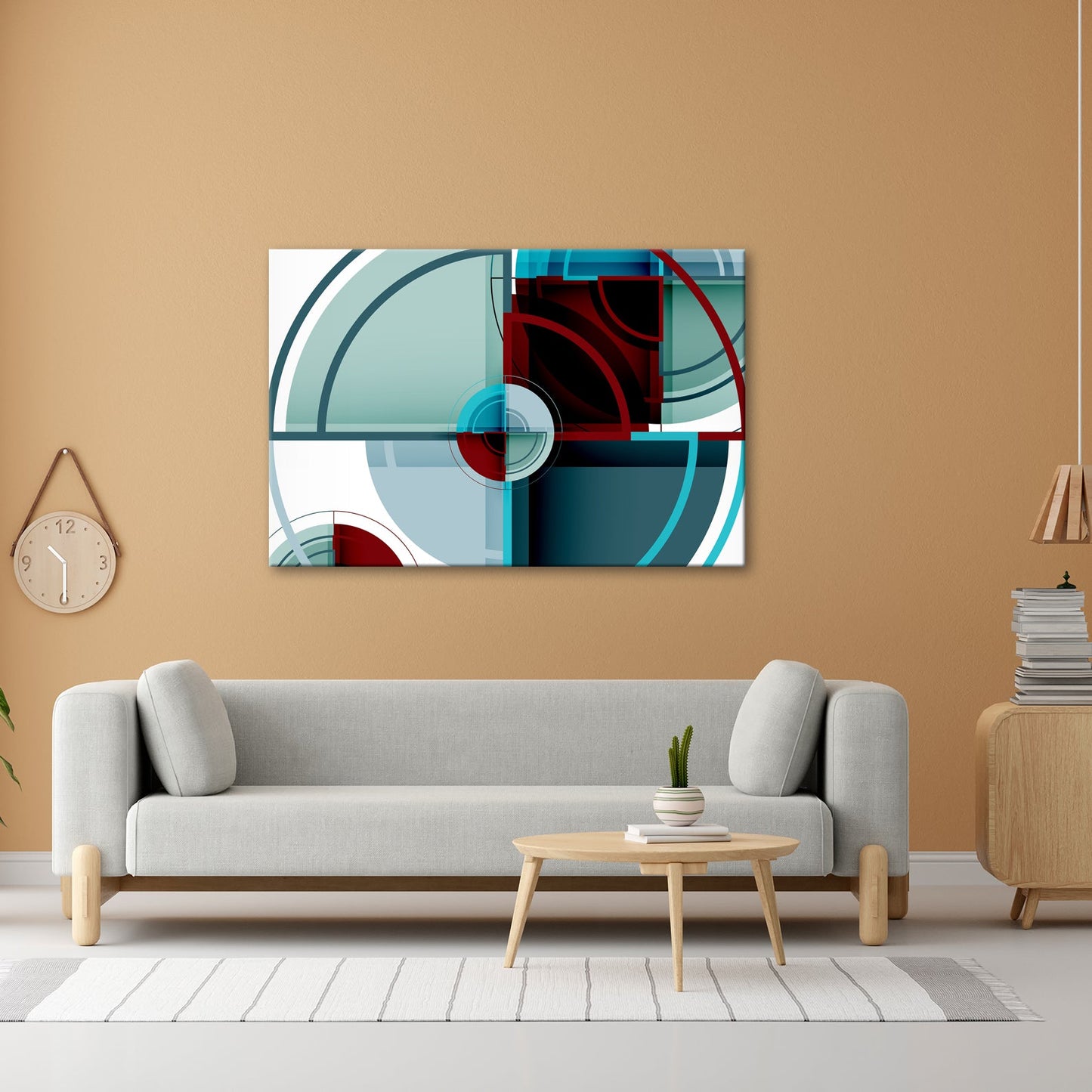 Leinwandbild Geometrie und Farbe in moderner, klarer Komposition - deyoli
