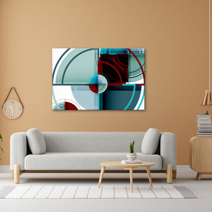 Leinwandbild Geometrie und Farbe in moderner, klarer Komposition - deyoli