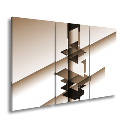 Leinwandbild Geometrische Komposition aus schwarz - weißen Formen schwebender Balance - deyoli