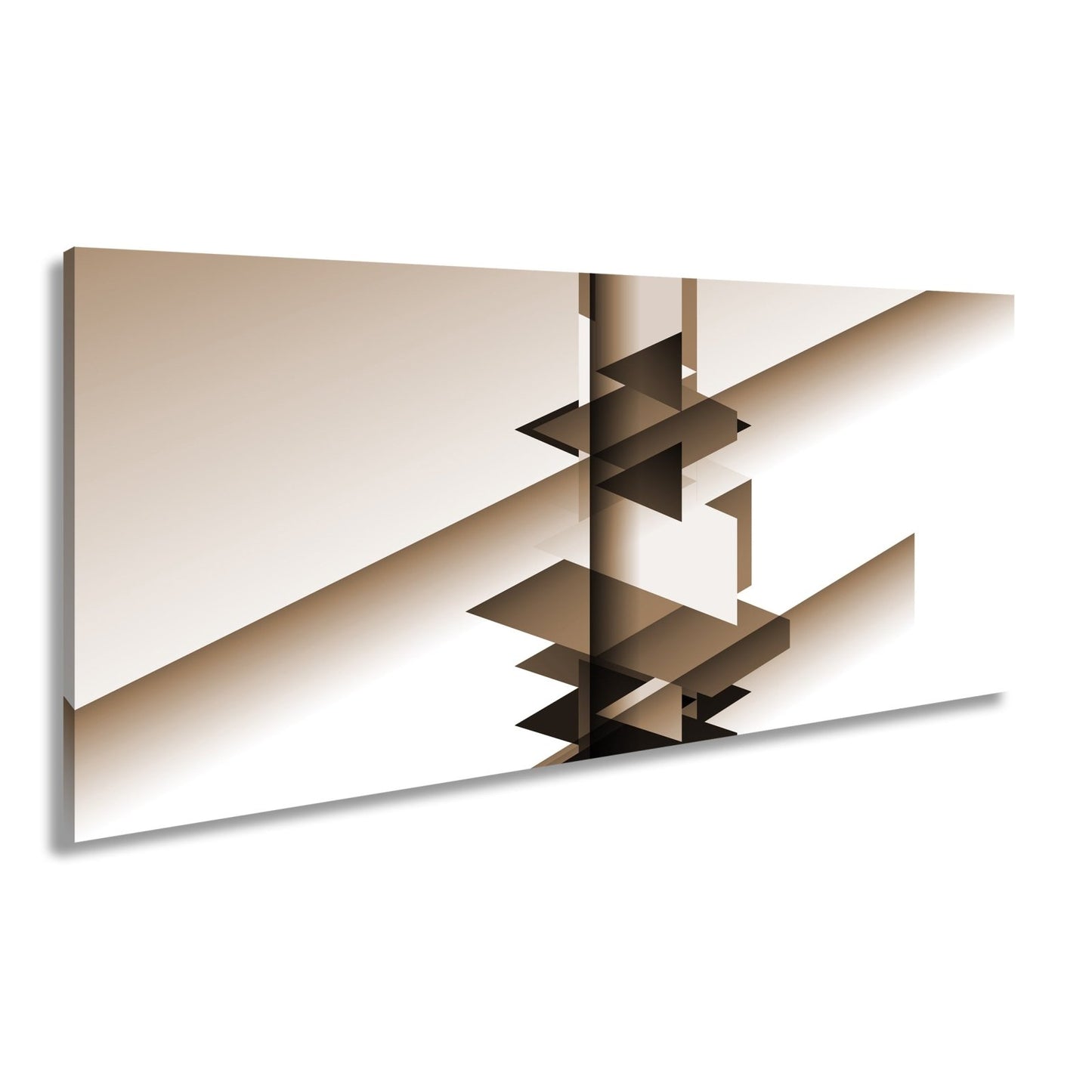 Leinwandbild Geometrische Komposition aus schwarz - weißen Formen schwebender Balance - deyoli