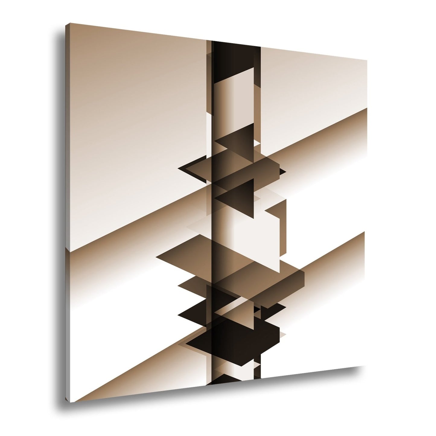 Leinwandbild Geometrische Komposition aus schwarz - weißen Formen schwebender Balance - deyoli