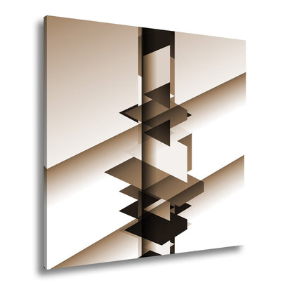 Leinwandbild Geometrische Komposition aus schwarz - weißen Formen schwebender Balance - deyoli