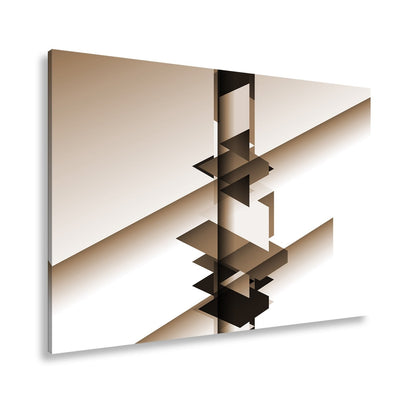 Leinwandbild Geometrische Komposition aus schwarz - weißen Formen schwebender Balance - deyoli