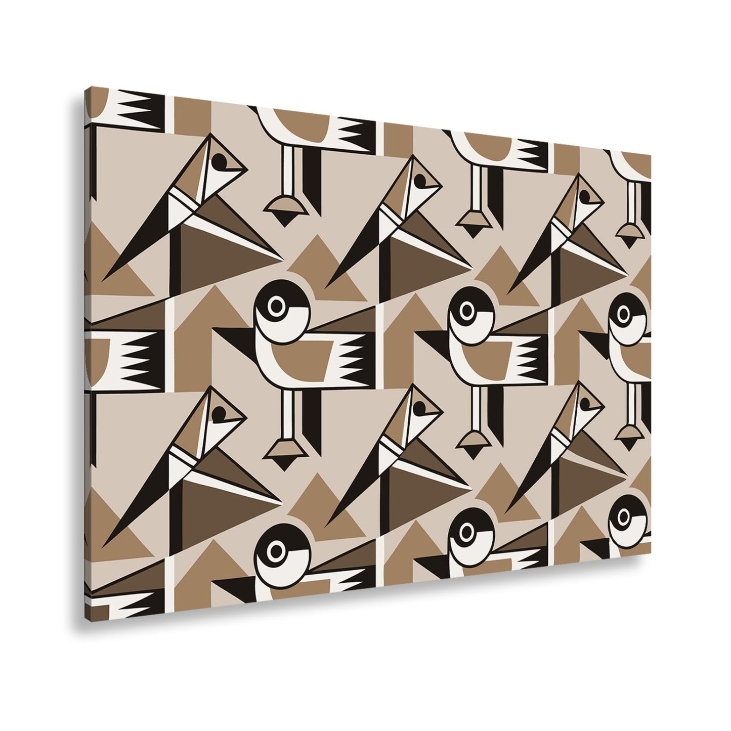 Leinwandbild Geometrische Vögel in modernem Retro - Muster - deyoli