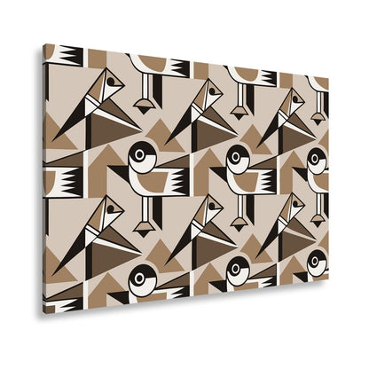 Leinwandbild Geometrische Vögel in modernem Retro - Muster - deyoli