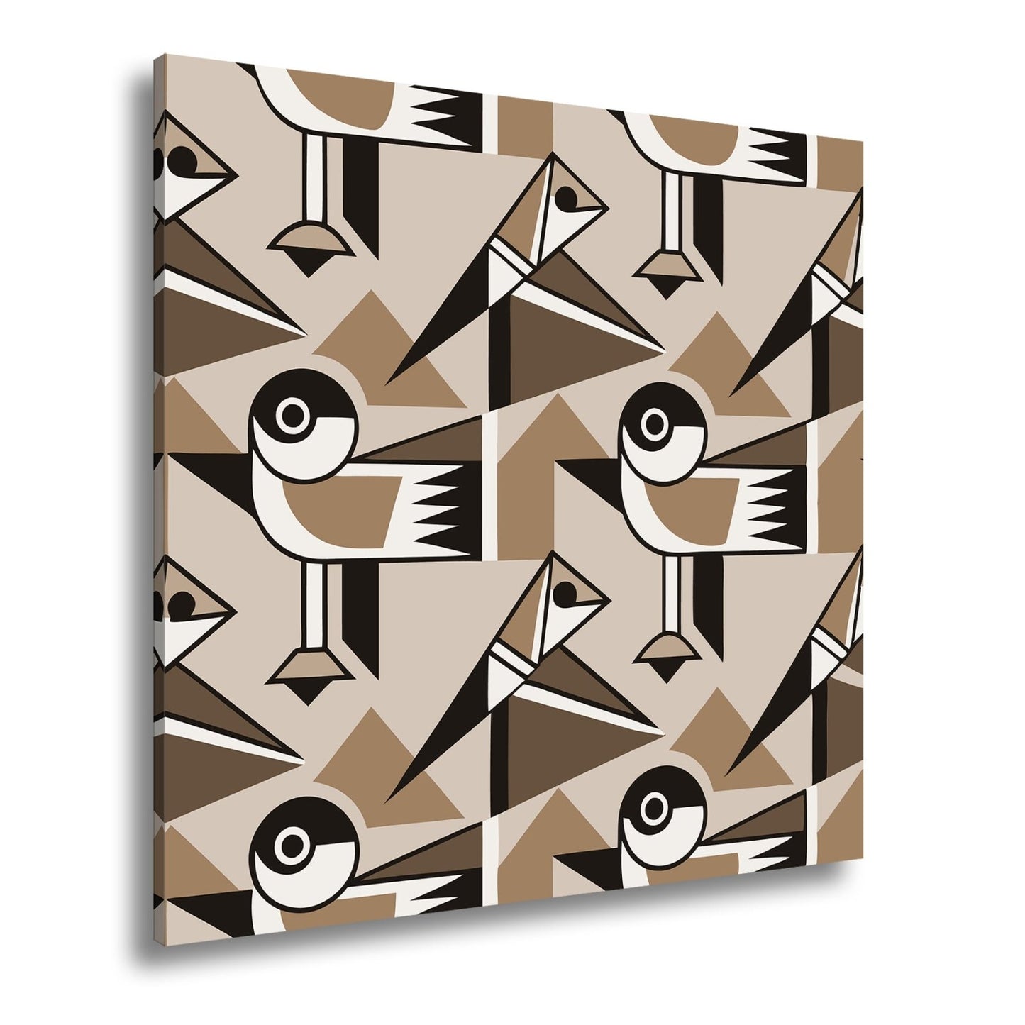 Leinwandbild Geometrische Vögel in modernem Retro - Muster - deyoli