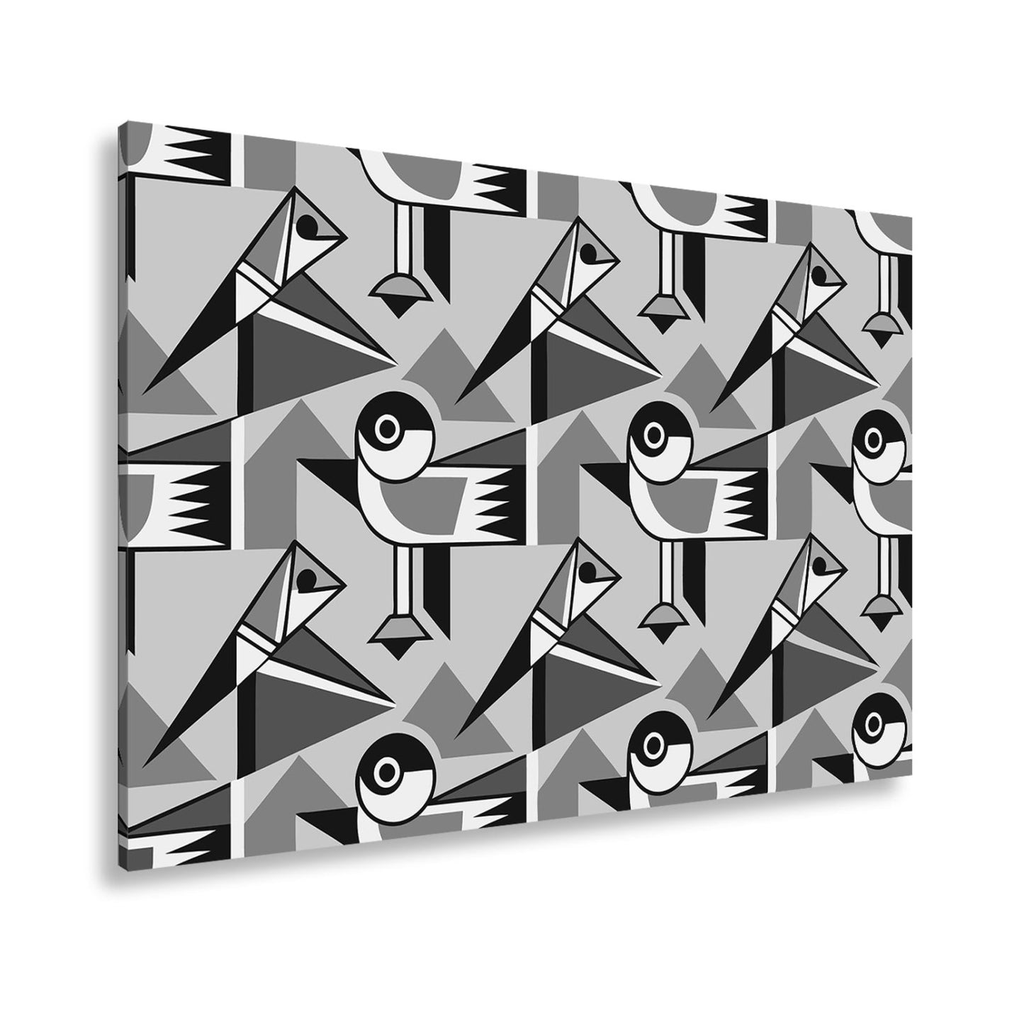 Leinwandbild Geometrische Vögel in modernem Retro - Muster - deyoli