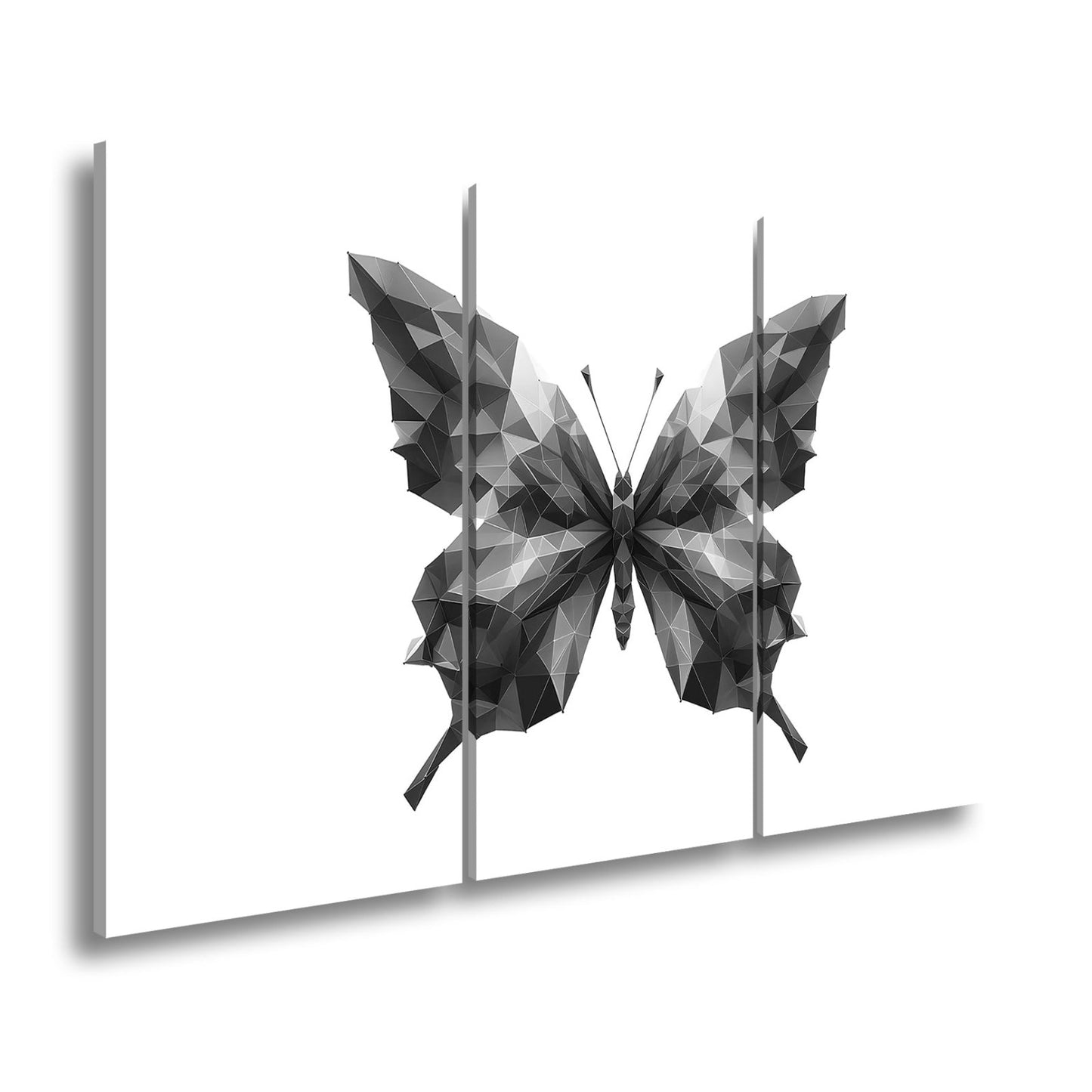 Leinwandbild Geometrischer Schmetterling in knalligen Farbflächen - deyoli