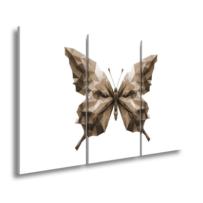 Leinwandbild Geometrischer Schmetterling in knalligen Farbflächen - deyoli
