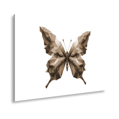 Leinwandbild Geometrischer Schmetterling in knalligen Farbflächen - deyoli