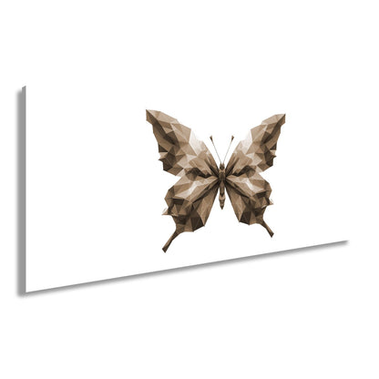 Leinwandbild Geometrischer Schmetterling in knalligen Farbflächen - deyoli