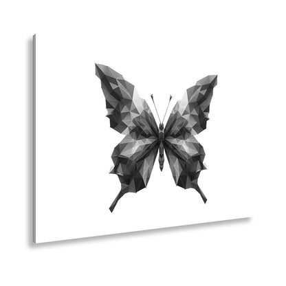 Leinwandbild Geometrischer Schmetterling in knalligen Farbflächen - deyoli