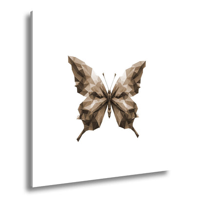 Leinwandbild Geometrischer Schmetterling in knalligen Farbflächen - deyoli