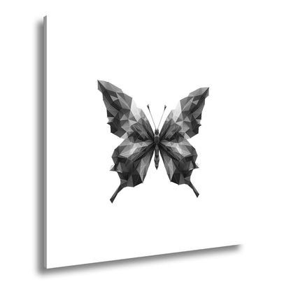 Leinwandbild Geometrischer Schmetterling in knalligen Farbflächen - deyoli