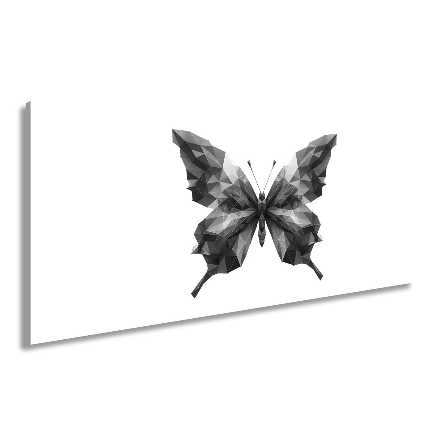 Leinwandbild Geometrischer Schmetterling in knalligen Farbflächen - deyoli