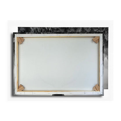 Leinwandbild Geweih trifft Nebel – Mystischer Spiegelwald XXL - deyoli