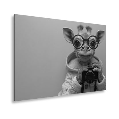 Leinwandbild Giraffe im Fotografenlook – charmant, klug, kamerabereit. - deyoli