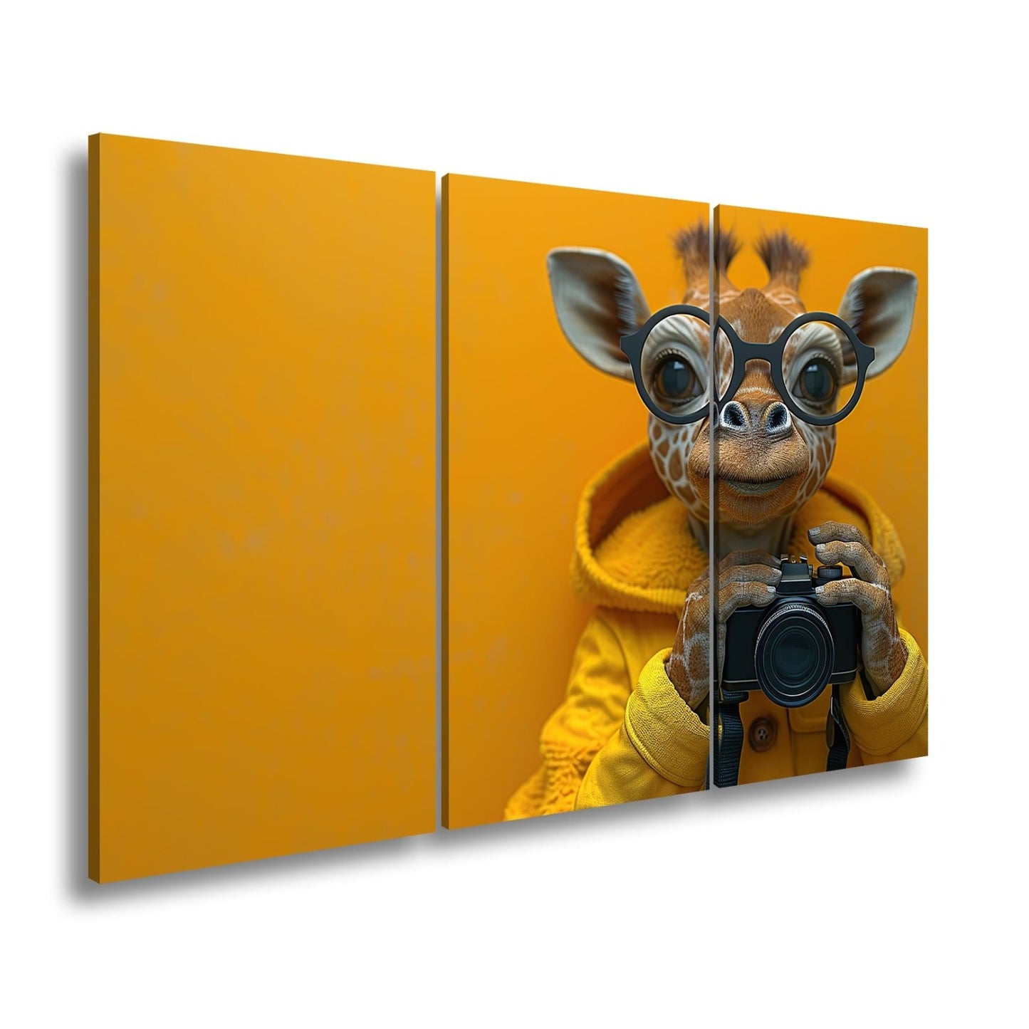 Leinwandbild Giraffe im Fotografenlook – charmant, klug, kamerabereit. - deyoli