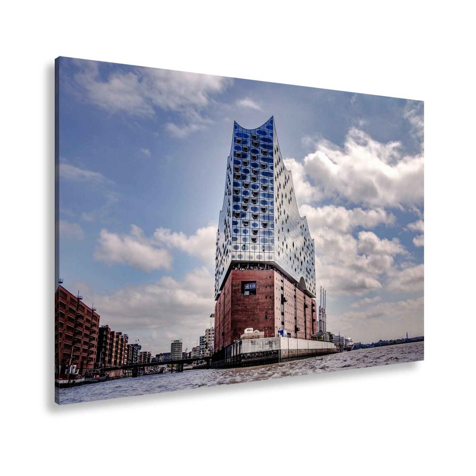 Leinwandbild Gläserne Wellen – die Elbphilharmonie am Hafenrand. - deyoli