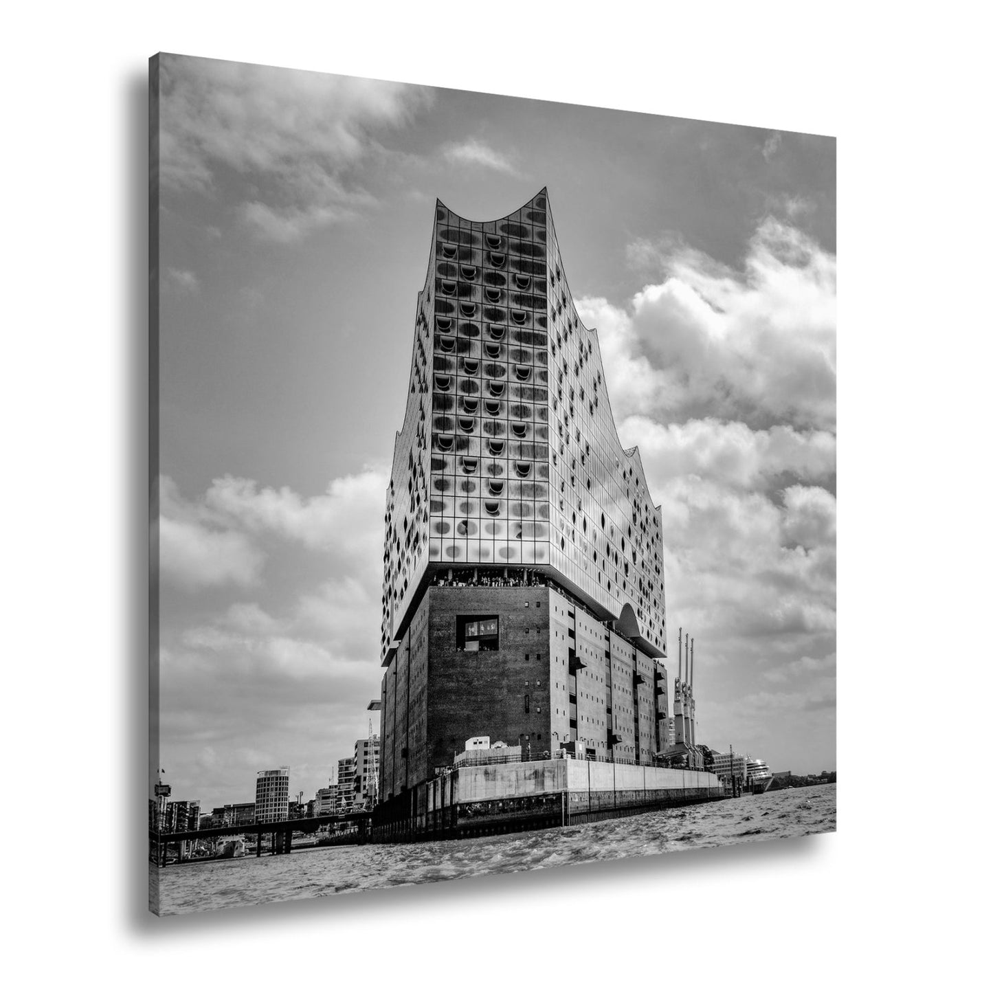 Leinwandbild Gläserne Wellen – die Elbphilharmonie am Hafenrand. - deyoli