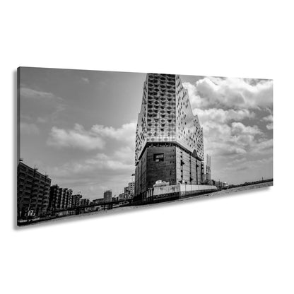 Leinwandbild Gläserne Wellen – die Elbphilharmonie am Hafenrand. - deyoli