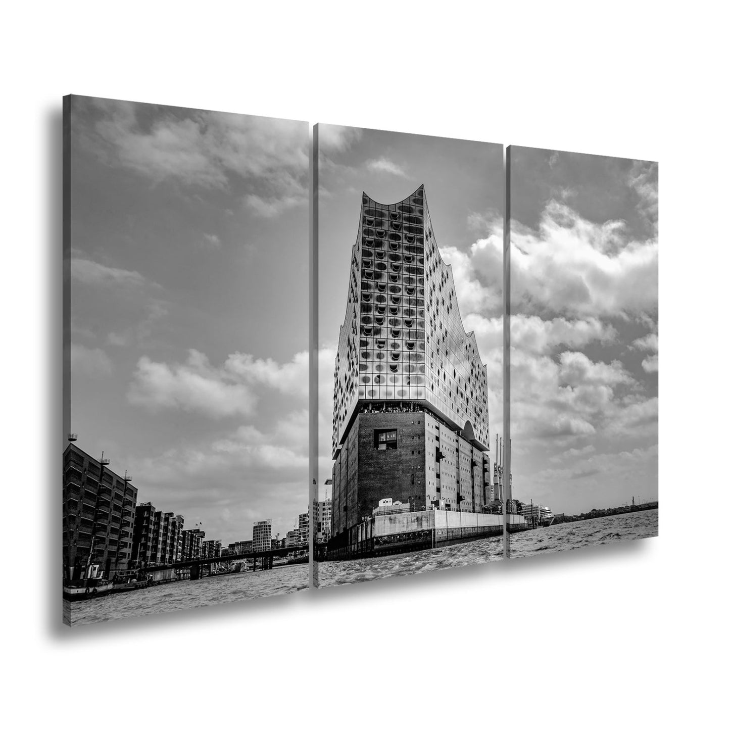 Leinwandbild Gläserne Wellen – die Elbphilharmonie am Hafenrand. - deyoli