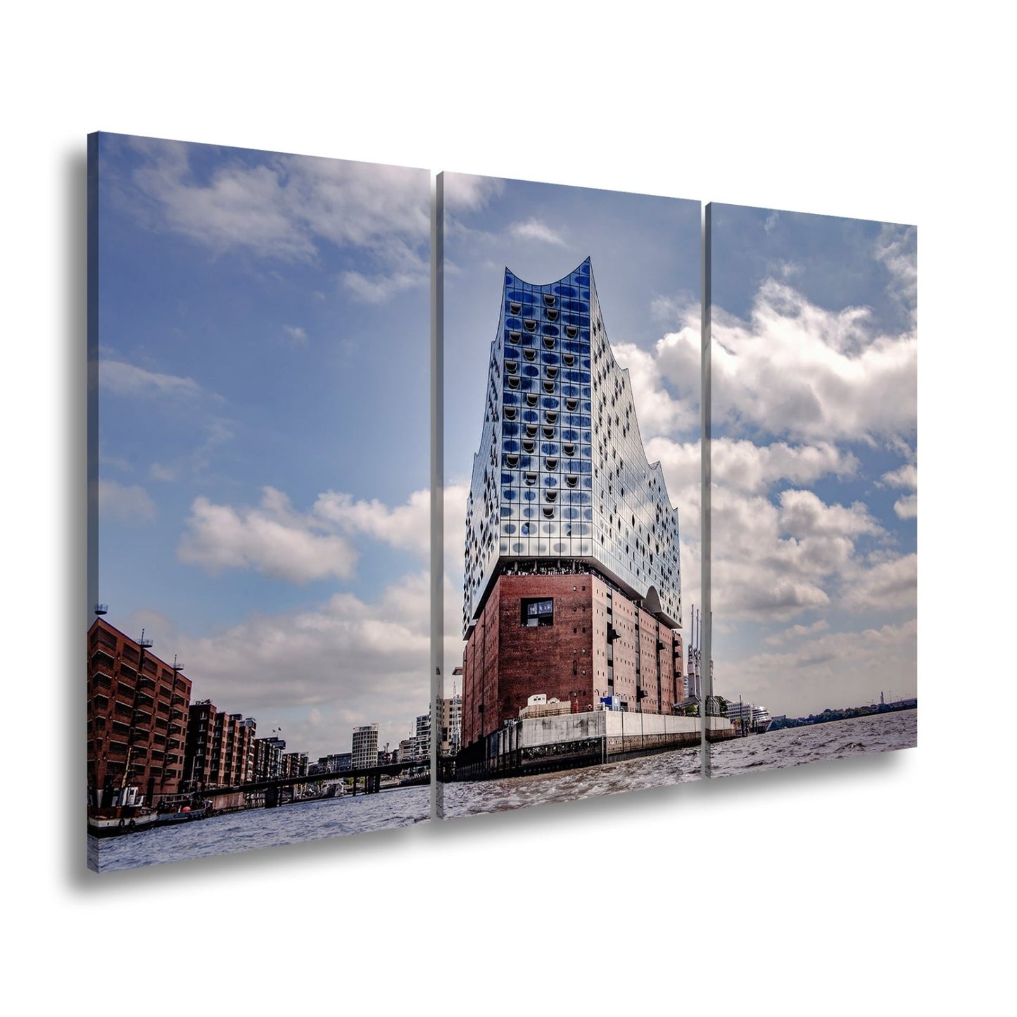 Leinwandbild Gläserne Wellen – die Elbphilharmonie am Hafenrand. - deyoli
