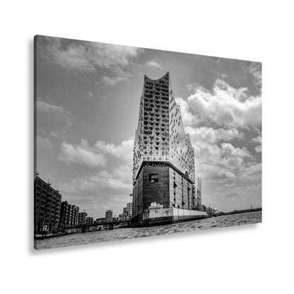 Leinwandbild Gläserne Wellen – die Elbphilharmonie am Hafenrand. - deyoli