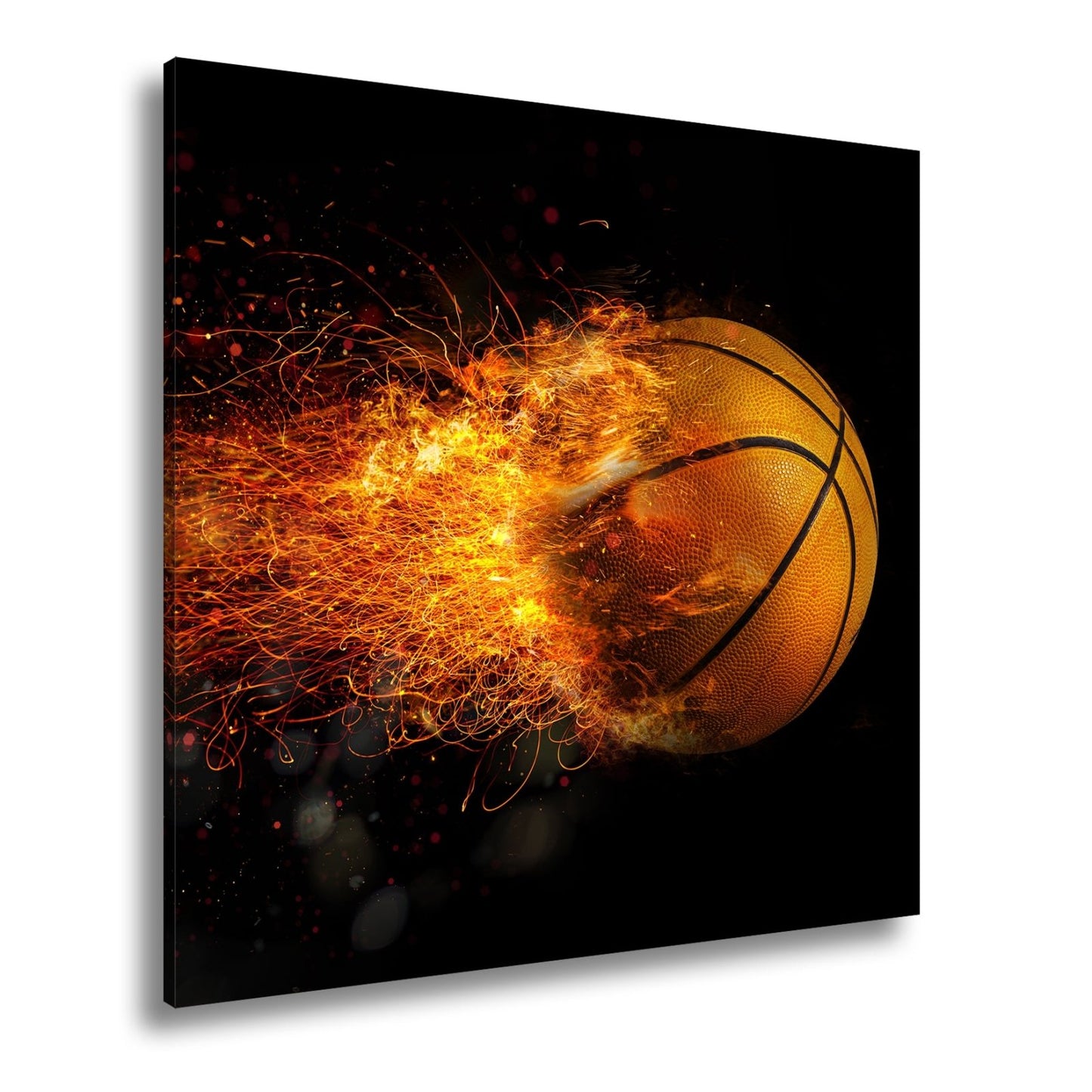 Leinwandbild Glühender Basketball entfacht feurige Energie in der Luft. - deyoli
