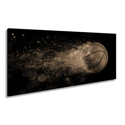 Leinwandbild Glühender Basketball entfacht feurige Energie in der Luft. - deyoli