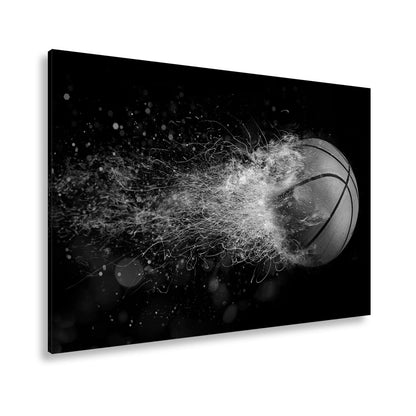 Leinwandbild Glühender Basketball entfacht feurige Energie in der Luft. - deyoli