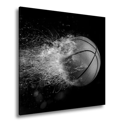 Leinwandbild Glühender Basketball entfacht feurige Energie in der Luft. - deyoli