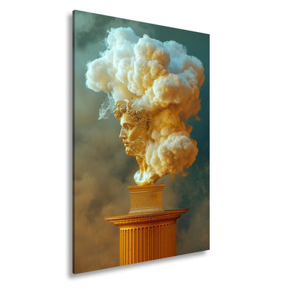 Leinwandbild Goldene Büste XXL – Majestätische Wolken emporsteigend - deyoli