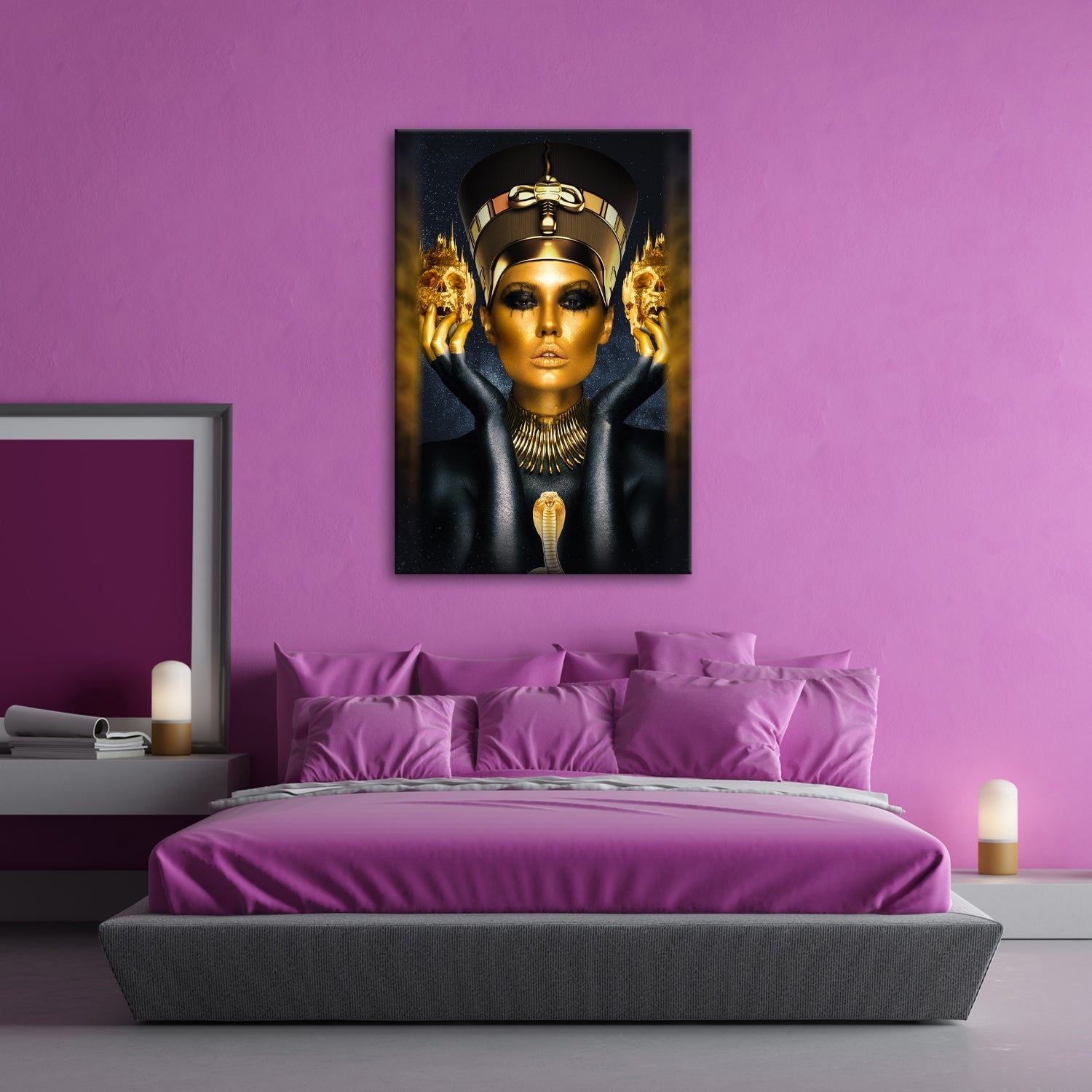 Leinwandbild Goldene Göttin der Nacht – Macht, Schönheit, Mythos vereint. - deyoli