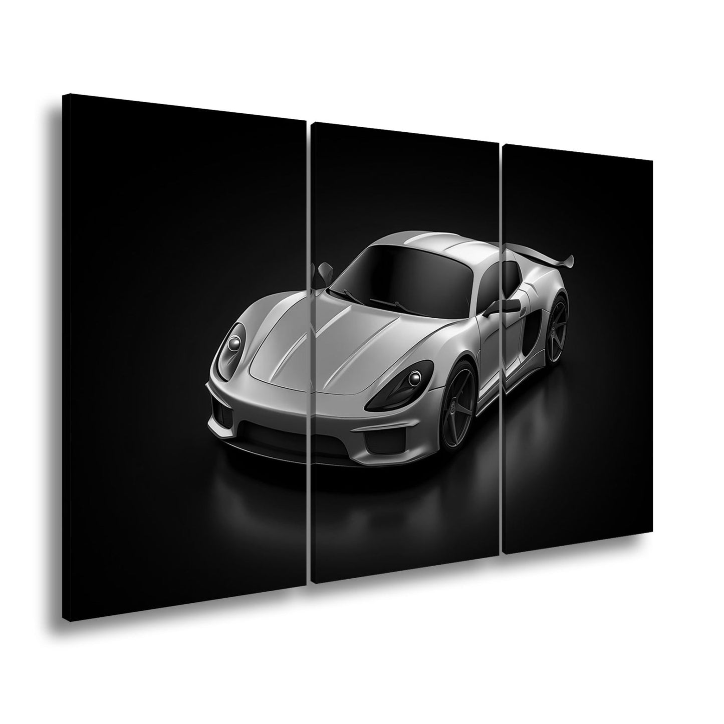 Leinwandbild Goldene Kurven auf schwarzem Asphalt XXL – Auto Wandbild Luxus - deyoli