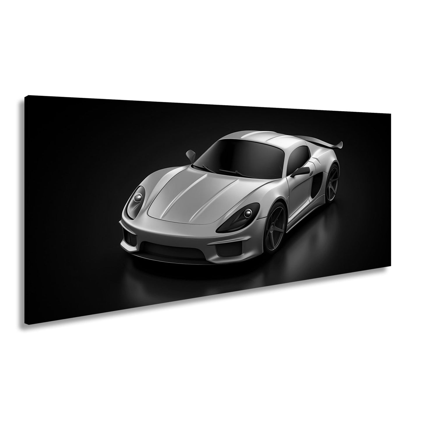 Leinwandbild Goldene Kurven auf schwarzem Asphalt XXL – Auto Wandbild Luxus - deyoli